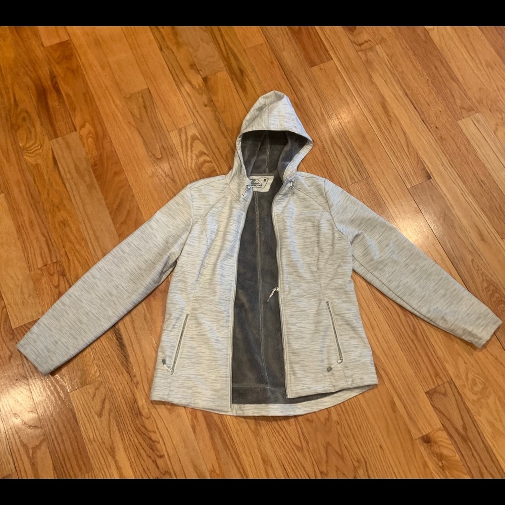 White fur lined winter jacket